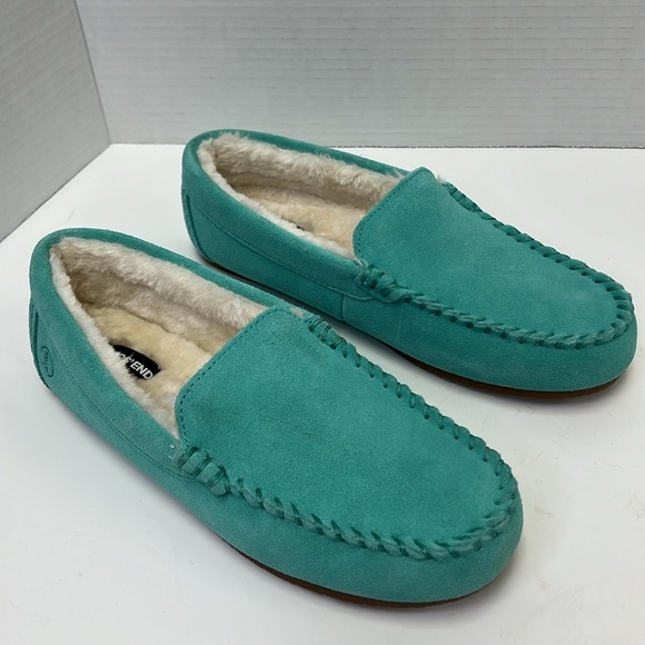 NEW Lands End Women’s Suede Leather Moccasin Slippers Size 7 - Picture 3 of 8